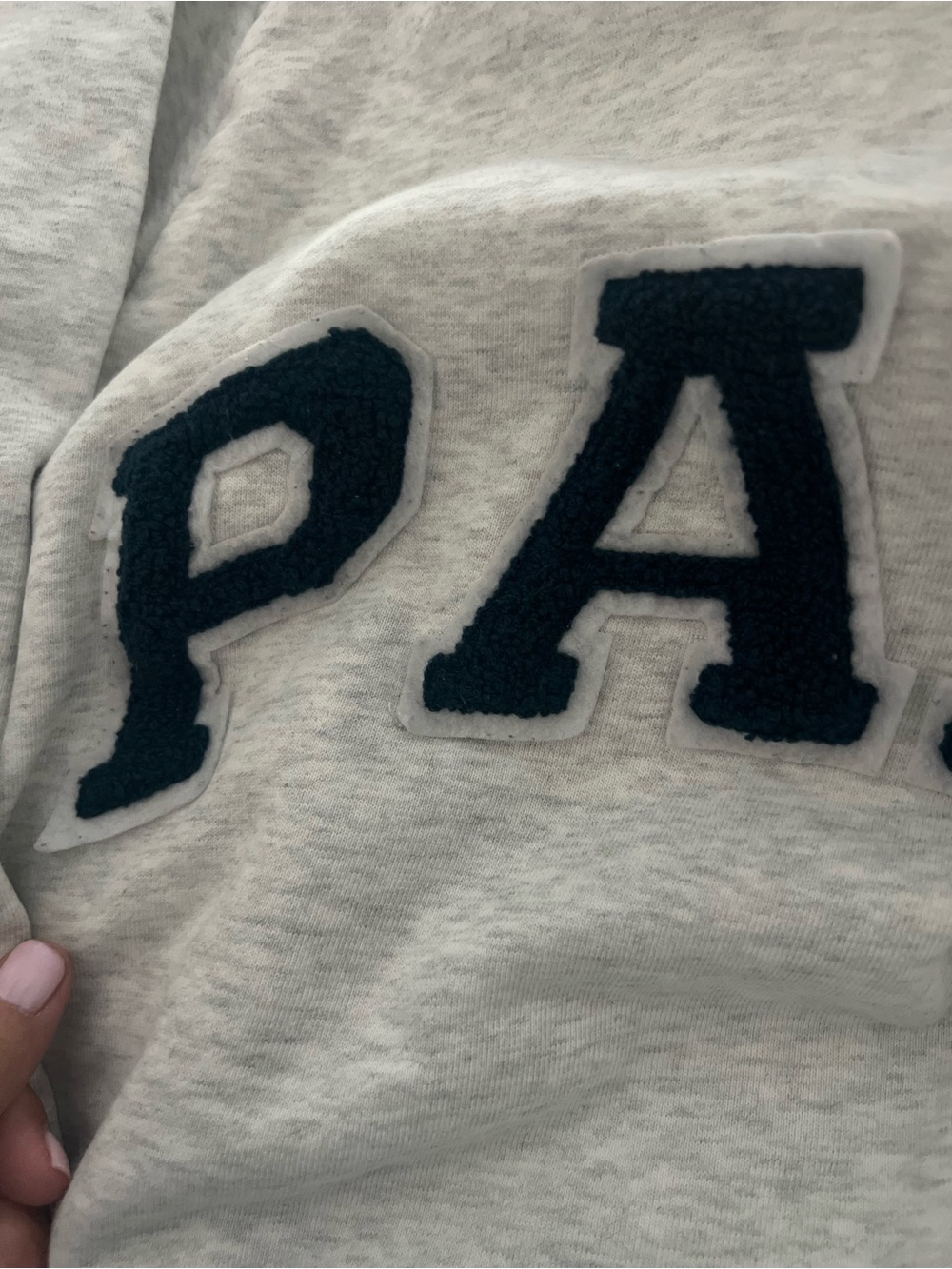 Parke Lt Gray Crewneck Sweatshirt with Navy Applique L/XL - Picture 3 of 3